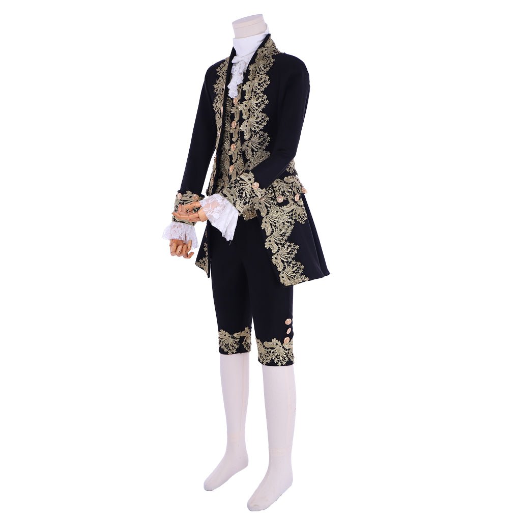 Costume de Cour Rococo du 18e Siècle pour Homme - Costume Colonial Noir
