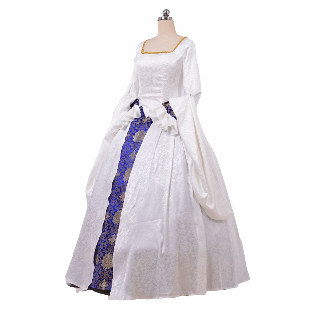 Robe Renaissance Tudor Femme | Reine Elizabeth I & Anne Boleyn Blanc | Costume Cosplay & Halloween