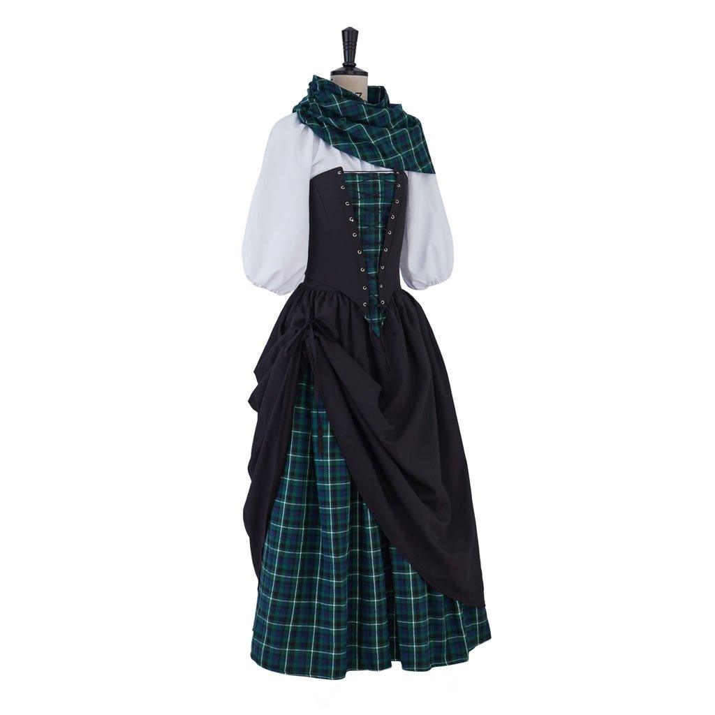 Costume Cosplay Claire Fraser Outlander | Robe Hautlandaise Rococo Médiévale Écossaise pour Femmes