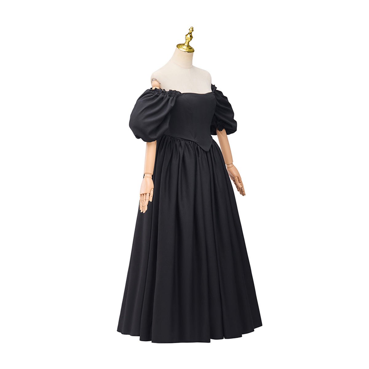 Robe Victoria Noir Épaule Dénudée – Costume Cosplay Gothique Victorien Élégant