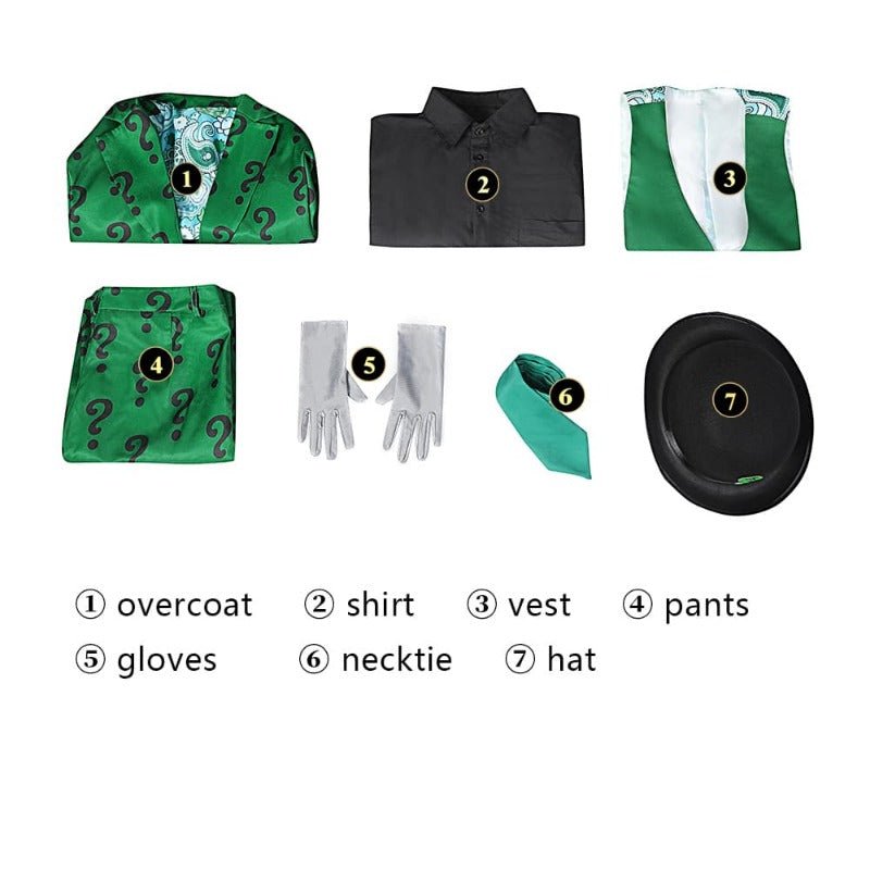 Costume Riddler Edward Nygma Vert - Déguisement Super Vilain pour Homme