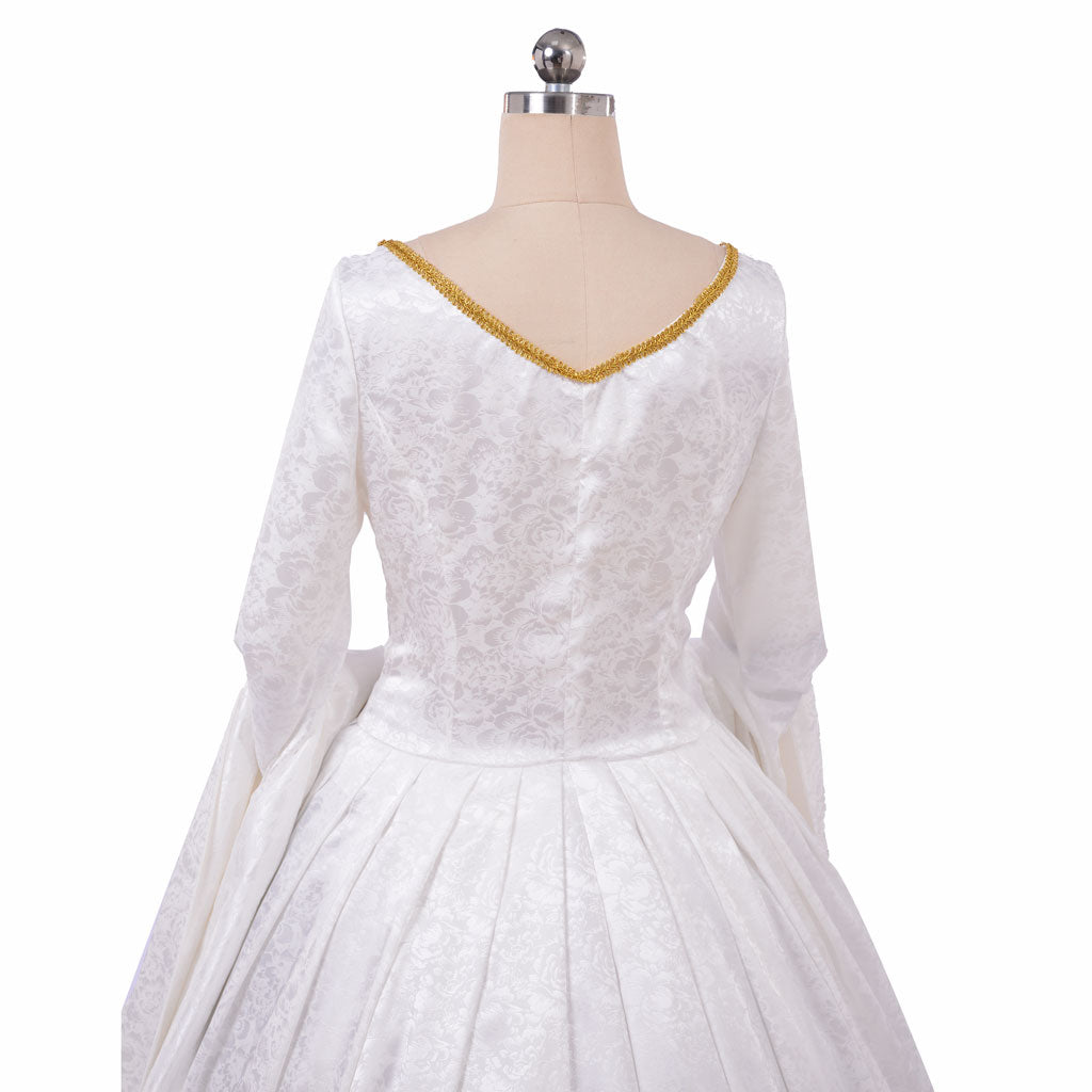 Robe Renaissance Tudor Femme | Reine Elizabeth I & Anne Boleyn Blanc | Costume Cosplay & Halloween