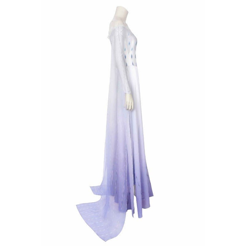 Robe de scène Cosplay Princesse Elsa à manches longues pour femmes - Costume Frozen