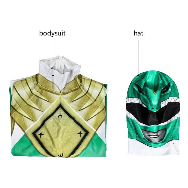 Costume Cosplay Ranger Vert Power Rangers - Combinaison en Spandex Imprimée HQ