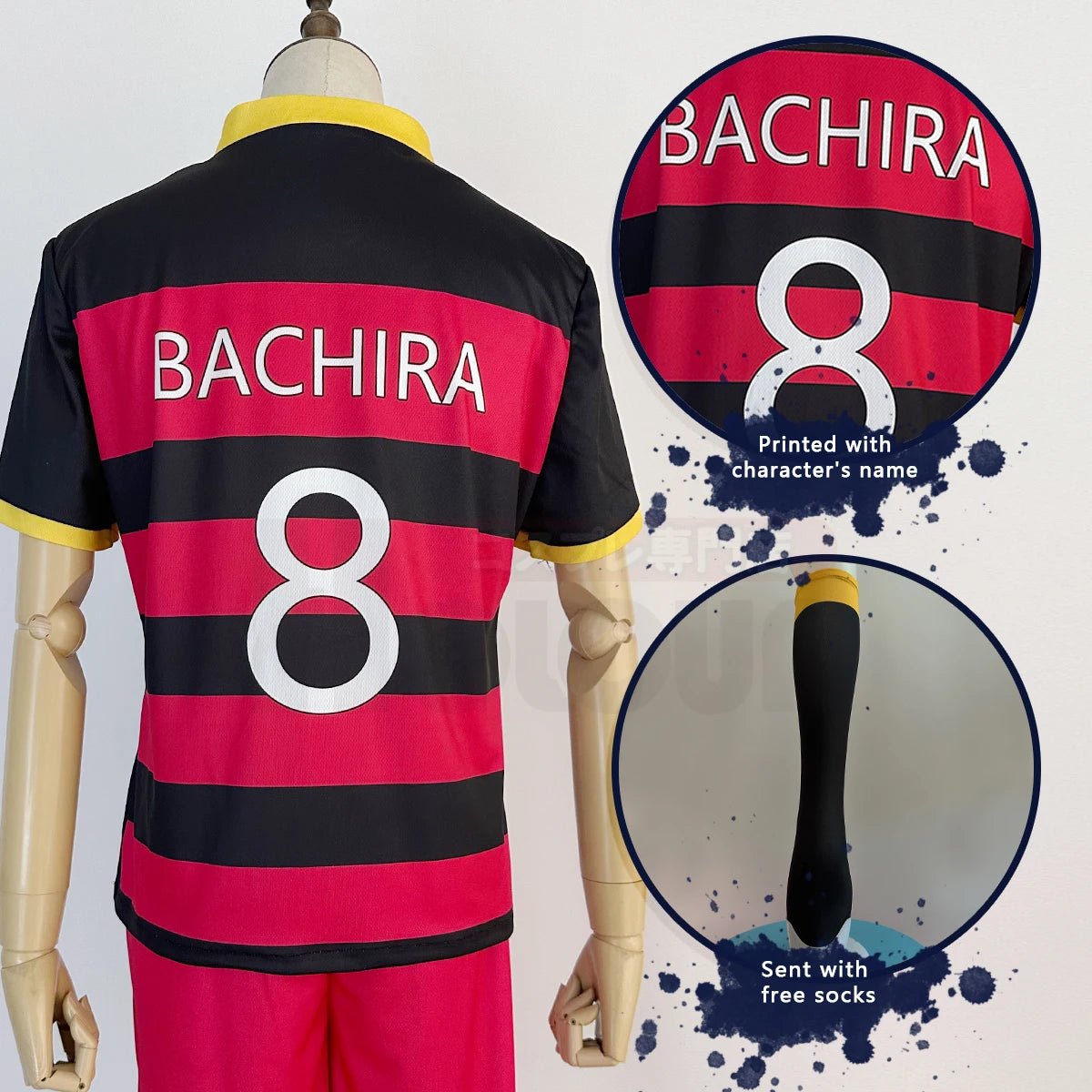 Costume Cosplay Blue Lock FC Barcha Bachira Otoya Lavinho Uniforme de Football avec Perruque