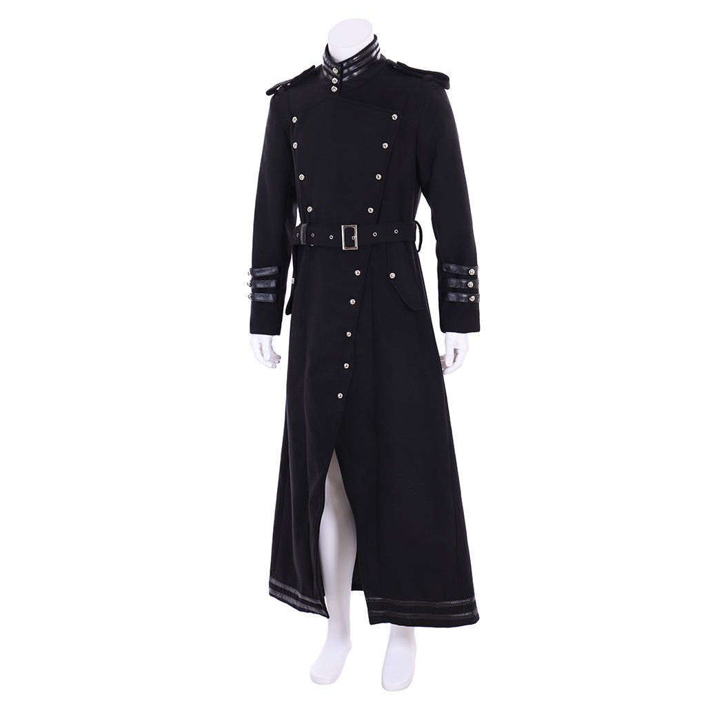 Robe de prêtre médiévale avec col montant et boutonnage pour hommes