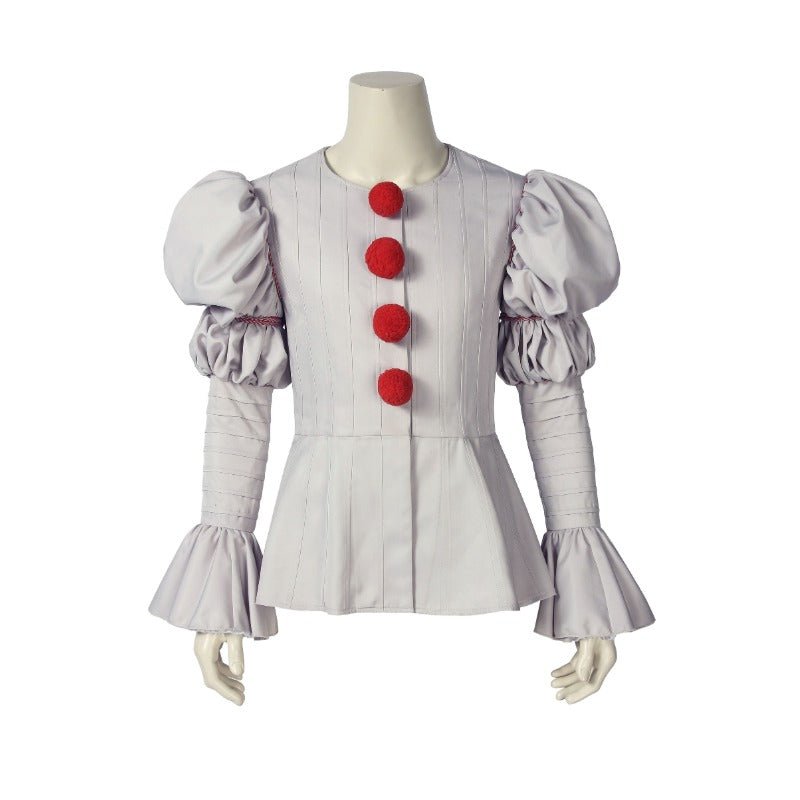 Costume Cosplay Joker Le Clown Danseur avec Écharpe Blanche et Accessoires - Déguisement Halloween
