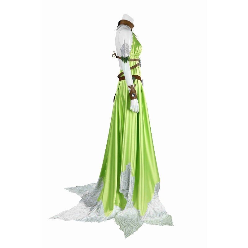 Costume Cosplay FF14 Nophica - Robe Longue Verte pour Halloween & Fêtes
