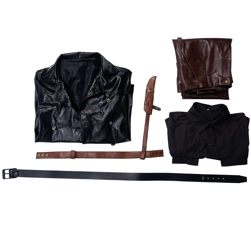 Costume Cosplay Negan de The Walking Dead: Dead City avec Veste en Cuir et Batte Lucille