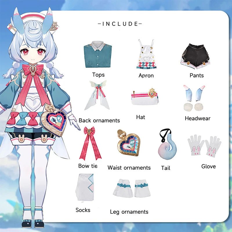 Costume Cosplay Genshin Impact Fontaine Sigewinne Infirmière en Chef avec Queue