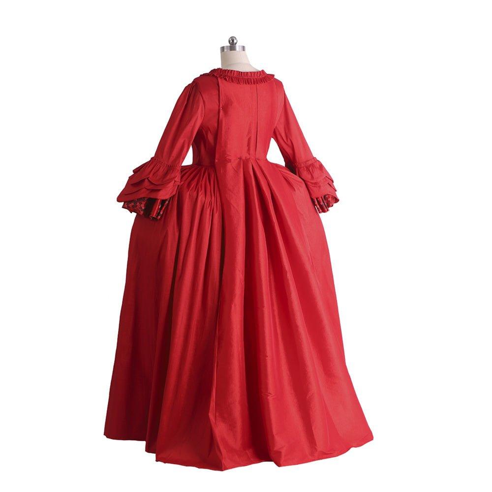 Robe Rococo Rouge du 18ème Siècle avec Dentelle - Style Majestueux Marie Antoinette de L'AniMirage