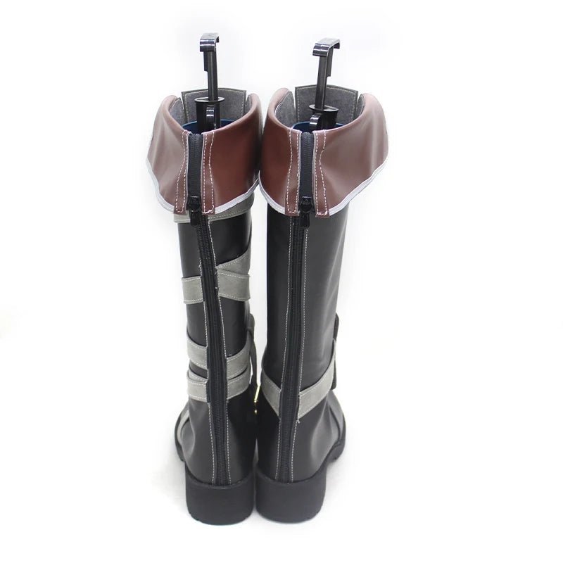 Chaussures Cosplay Vi de League of Legends - Bottes Hautes Noires Élégantes pour Femmes et Hommes