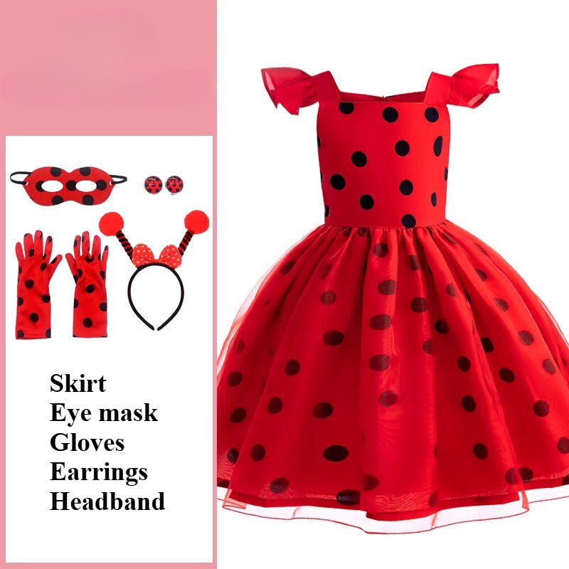 Costume Coccinelle pour Enfants - Robe de Cosplay Inspirée de Miraculous