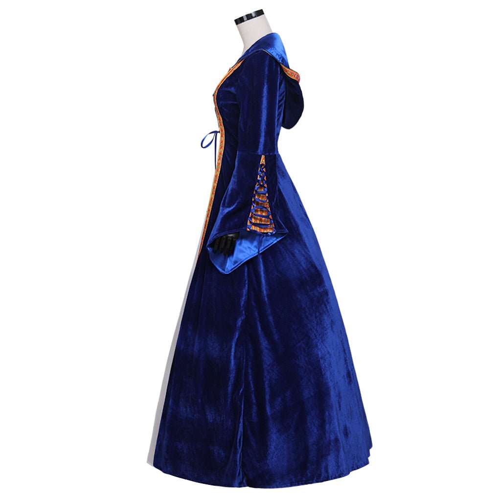 Robe Princesse Médiévale Retro Sud Costume Cosplay Noble Femme avec Manches Cloches