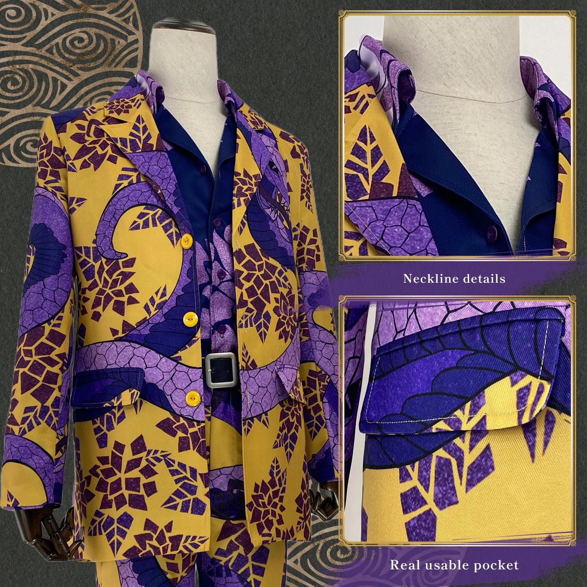 Costume Cosplay Taiju Shiba Anime Tokyo - Chemise et Pantalon Design Serpent