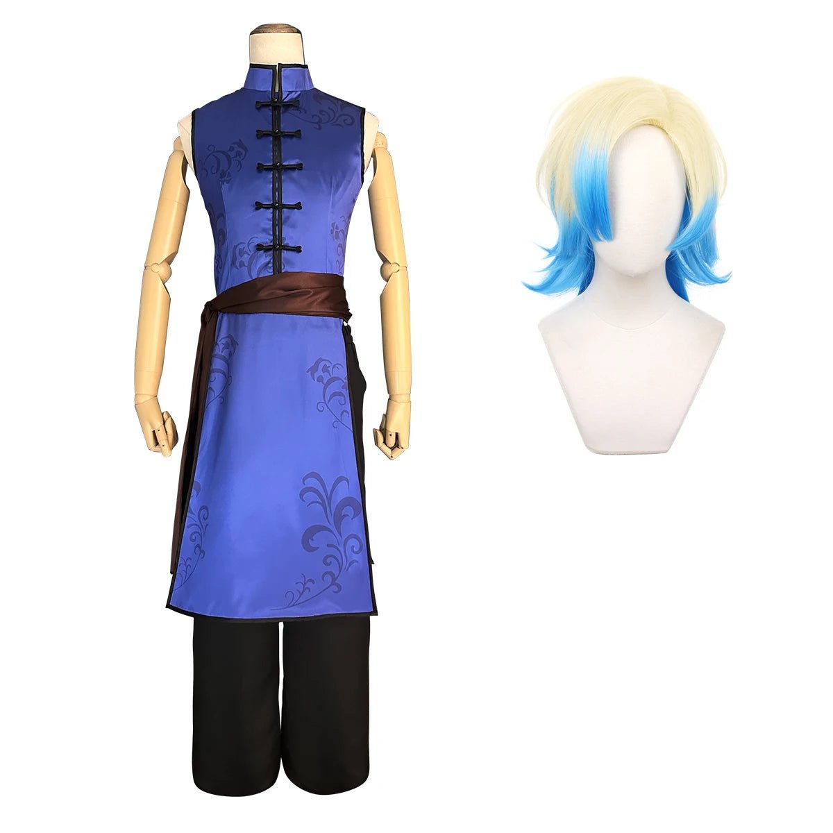 Costume Cosplay Blue Lock Kaiser Chine Kung Fu Tang Suit Perruque Ensemble pour Événements Anime
