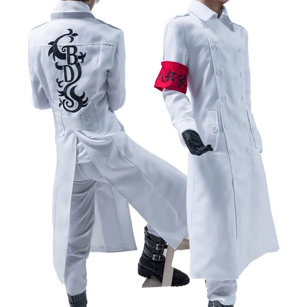 Costume Cosplay Tokyo Anime Hajime Kokonoi Koko Seishu Inui - Veste Dragon Noir Broderie Blanche