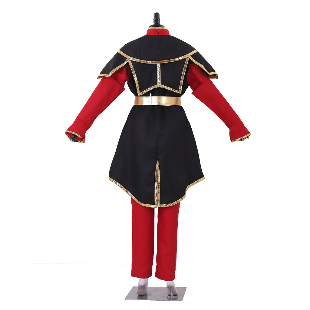 Costume Cosplay Azula d'Avatar: Le Dernier Maître de l'Air – Tenue Élite de Princesse Guerrière de la Nation du Feu
