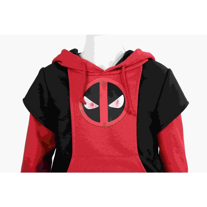 Costume Cosplay Deadpool 3 Wade Wilson Complet avec Hoodie et Sac pour Enfants et Adultes