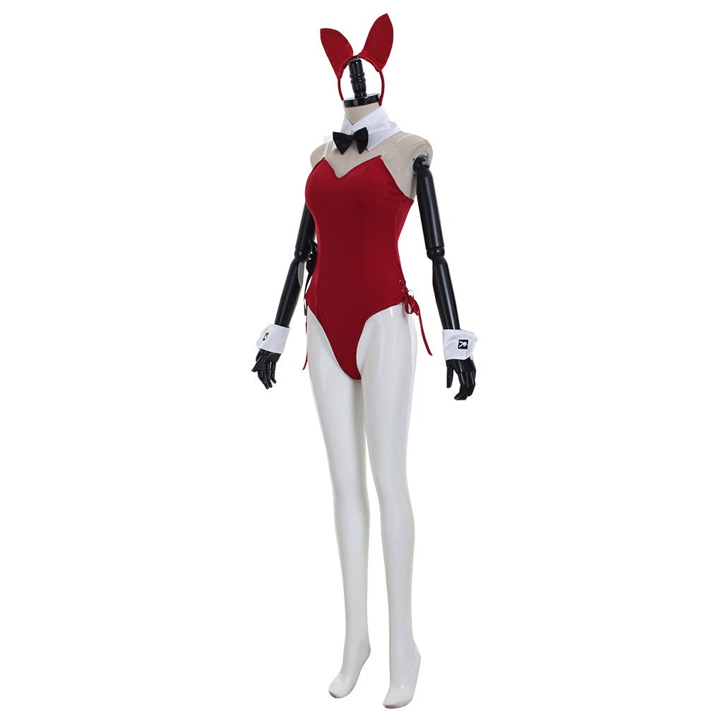Costume de Fille Lapin Rouge Combinaison Sexy avec Oreilles Cosplay Anime