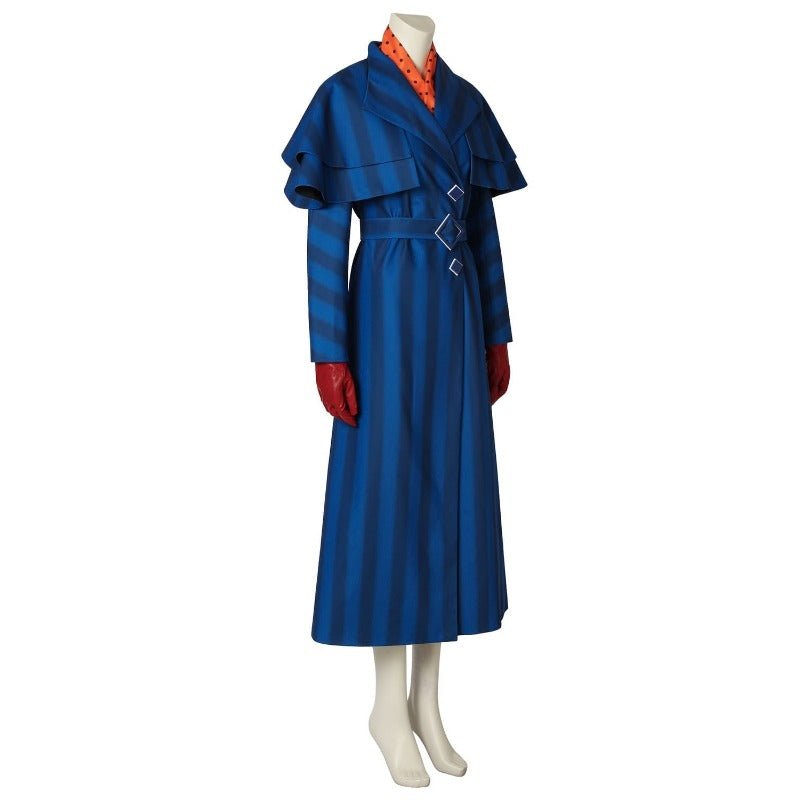Costume Cosplay Mary Poppins Retour Bleu Marine pour Adultes