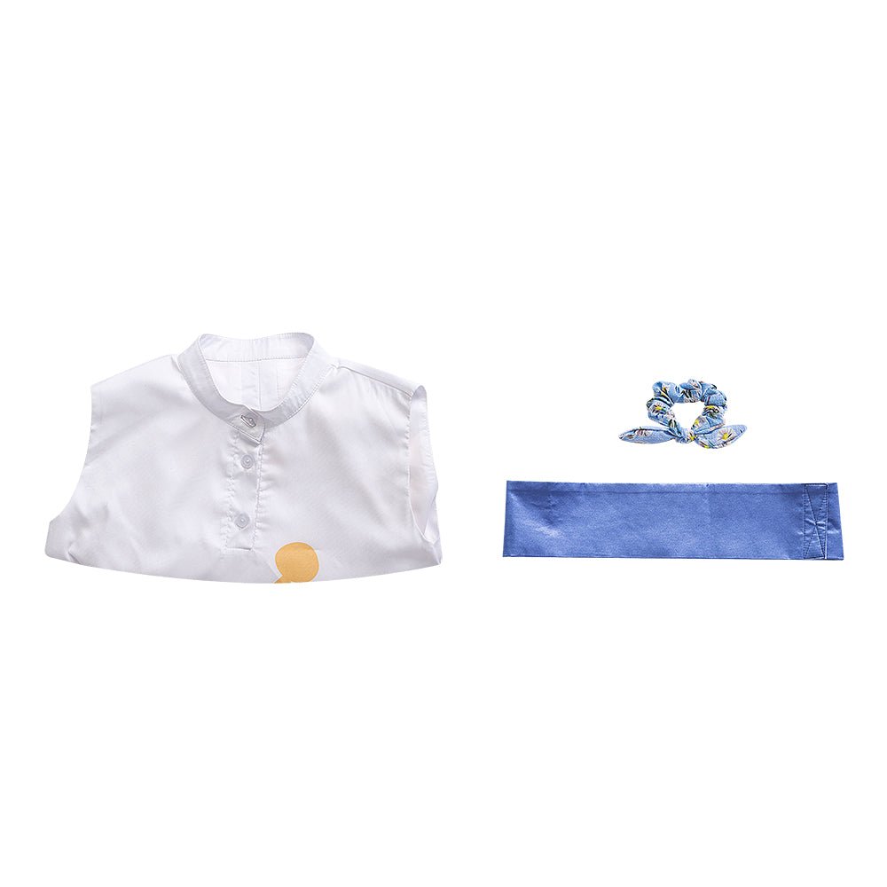 Costume Cosplay Féminin Personnage Principal Jeu Lumière et Nuit Robe Blanche Imprimée