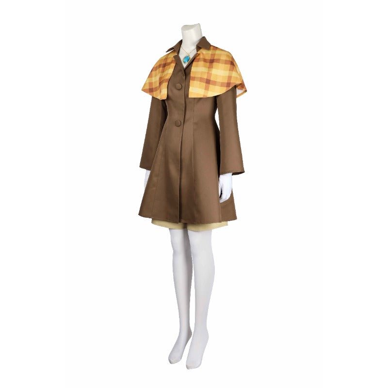 Costume Cosplay Princesse Peach Détective - Manteau, Short, Chapeau et Gants