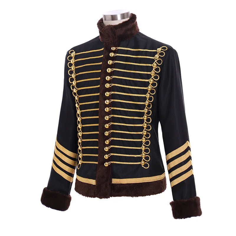 Veste de Parade de l'Aristocratie Médiévale - Manteau Cosplay d'Hiver pour Halloween et Événements Militaires