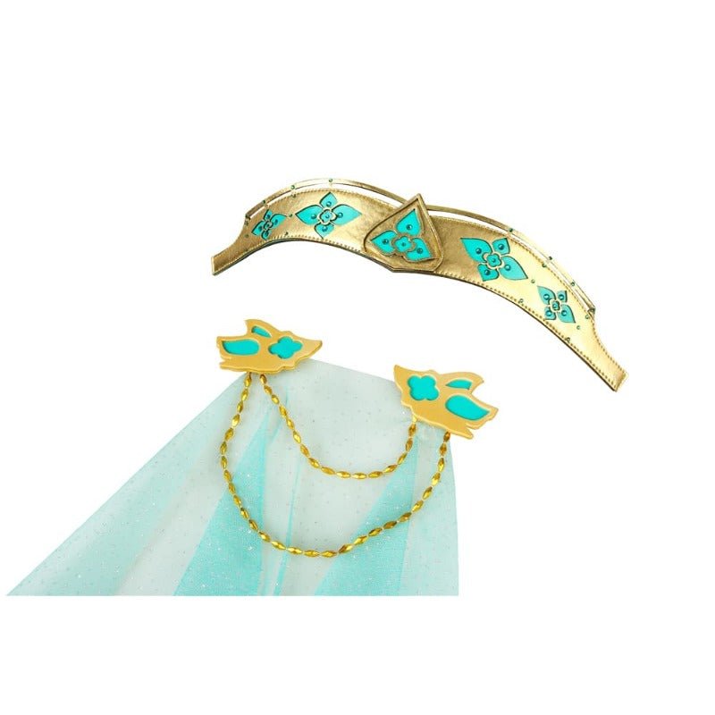 Costume Cosplay Princesse Jasmine - Robe Paon Inspirée d'Aladdin pour Adultes