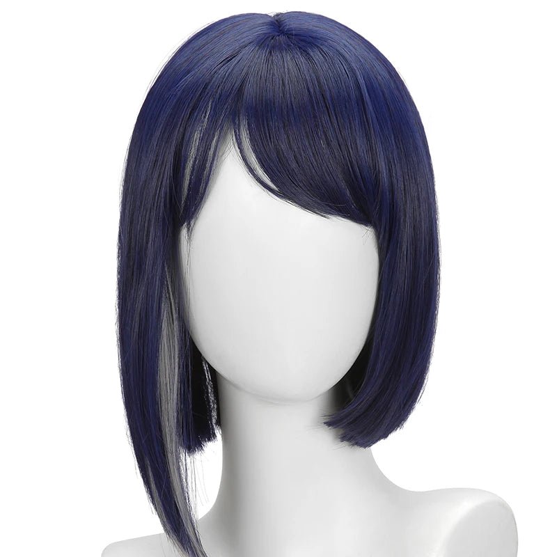 Perruque Cosplay Kujou Sara Genshin Impact 35cm Courte et Droite en Fibres Synthétiques Résistantes à la Chaleur