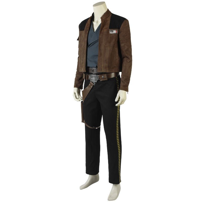 Costume Cosplay Han Solo - Veste en Suède, Ceinture en Cuir & Holster Ensemble Complet pour Halloween