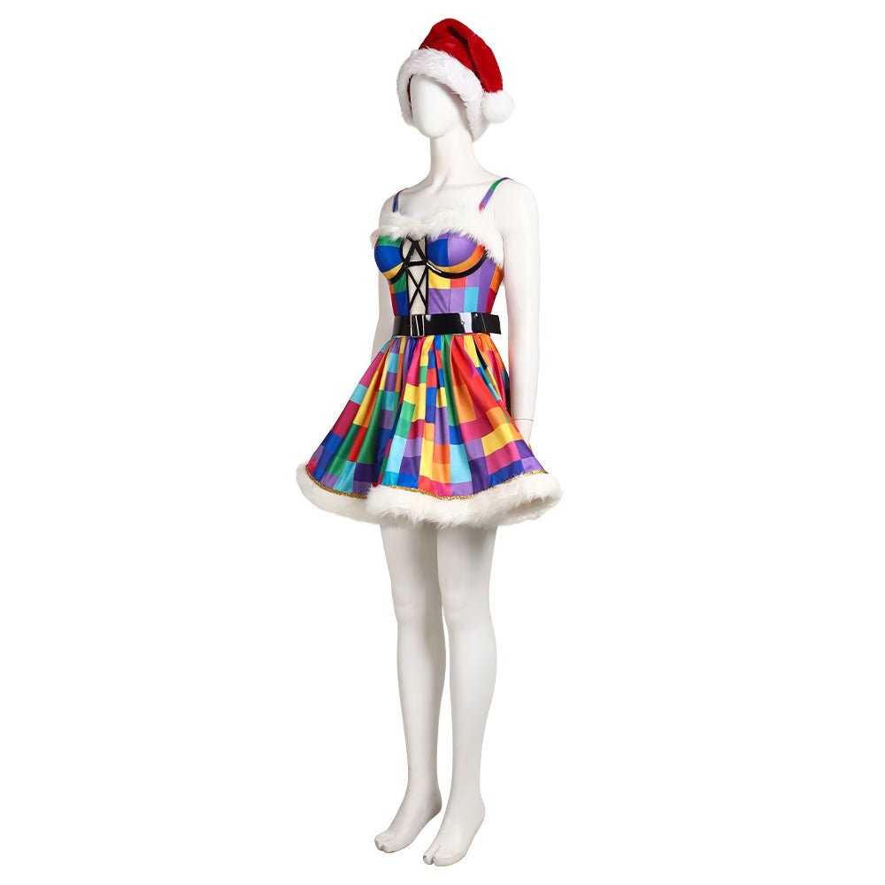 Robe de Noël Magique Étoilée – Robe de Soirée Pailletée Colorée – Édition Simplifiée de Noël