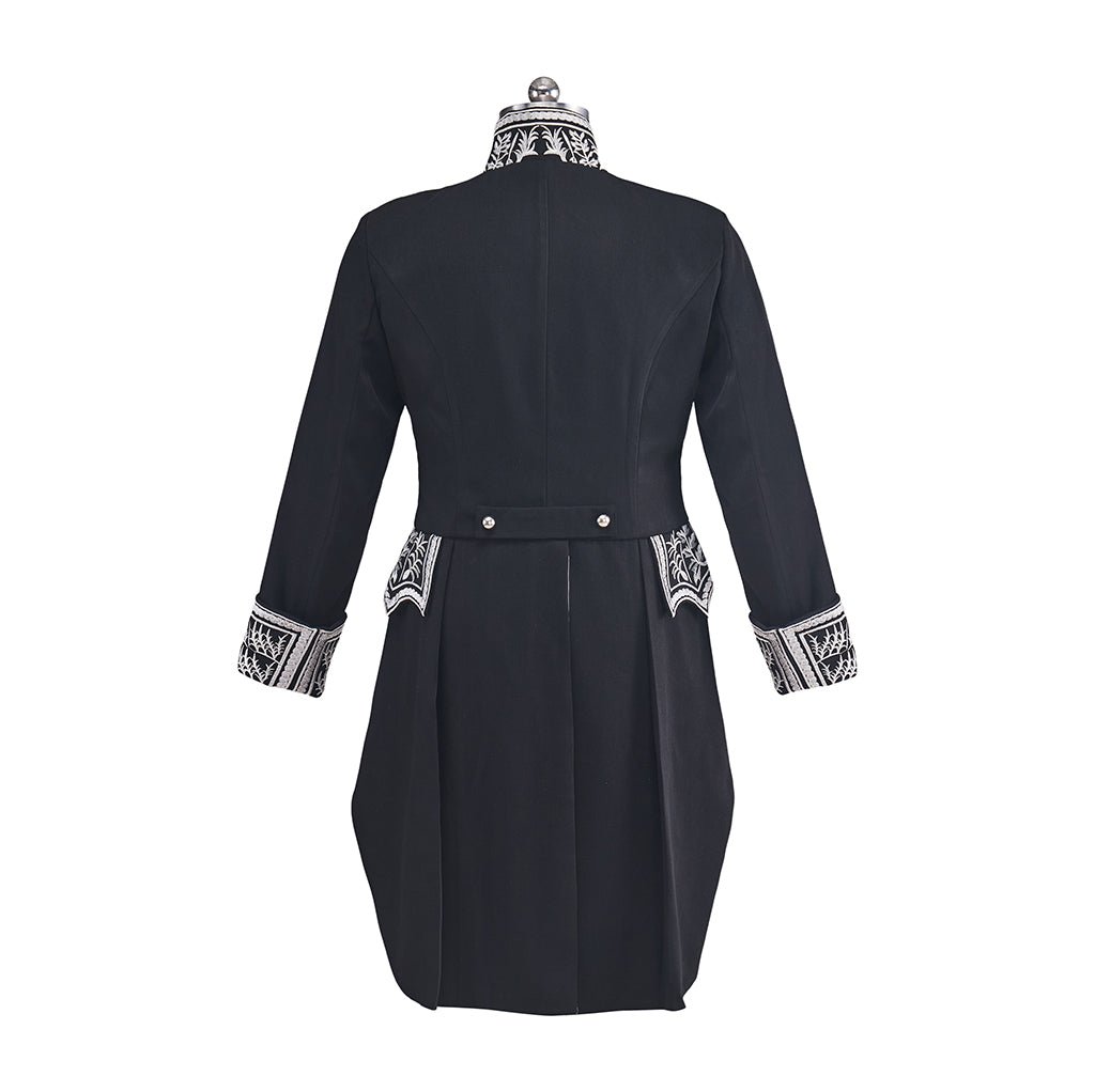 Costume de Prince Médiéval pour Homme - Veste et Pantalon Noir avec Garniture Argentée