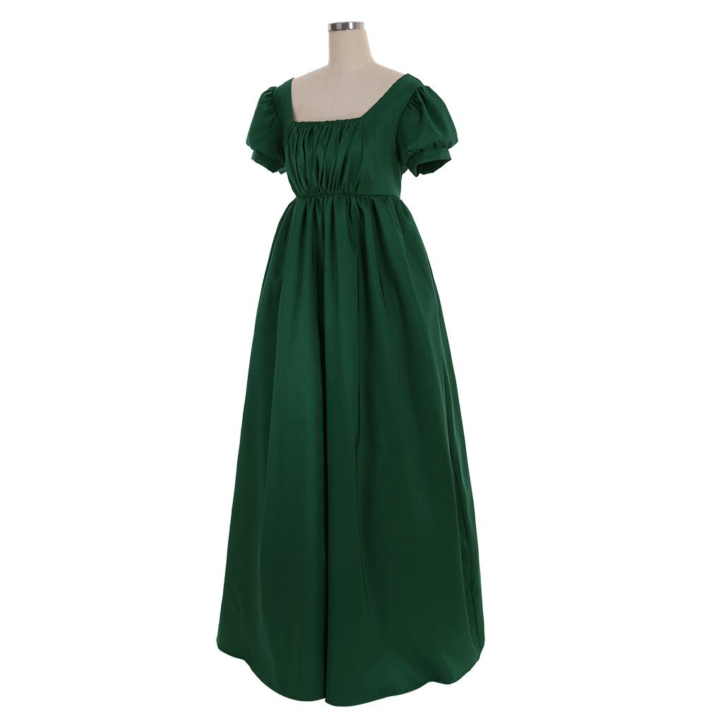 Robe Regency Verte Simple - Robe de Bal Regency à Ligne Haute - Robe de Thé sur Mesure