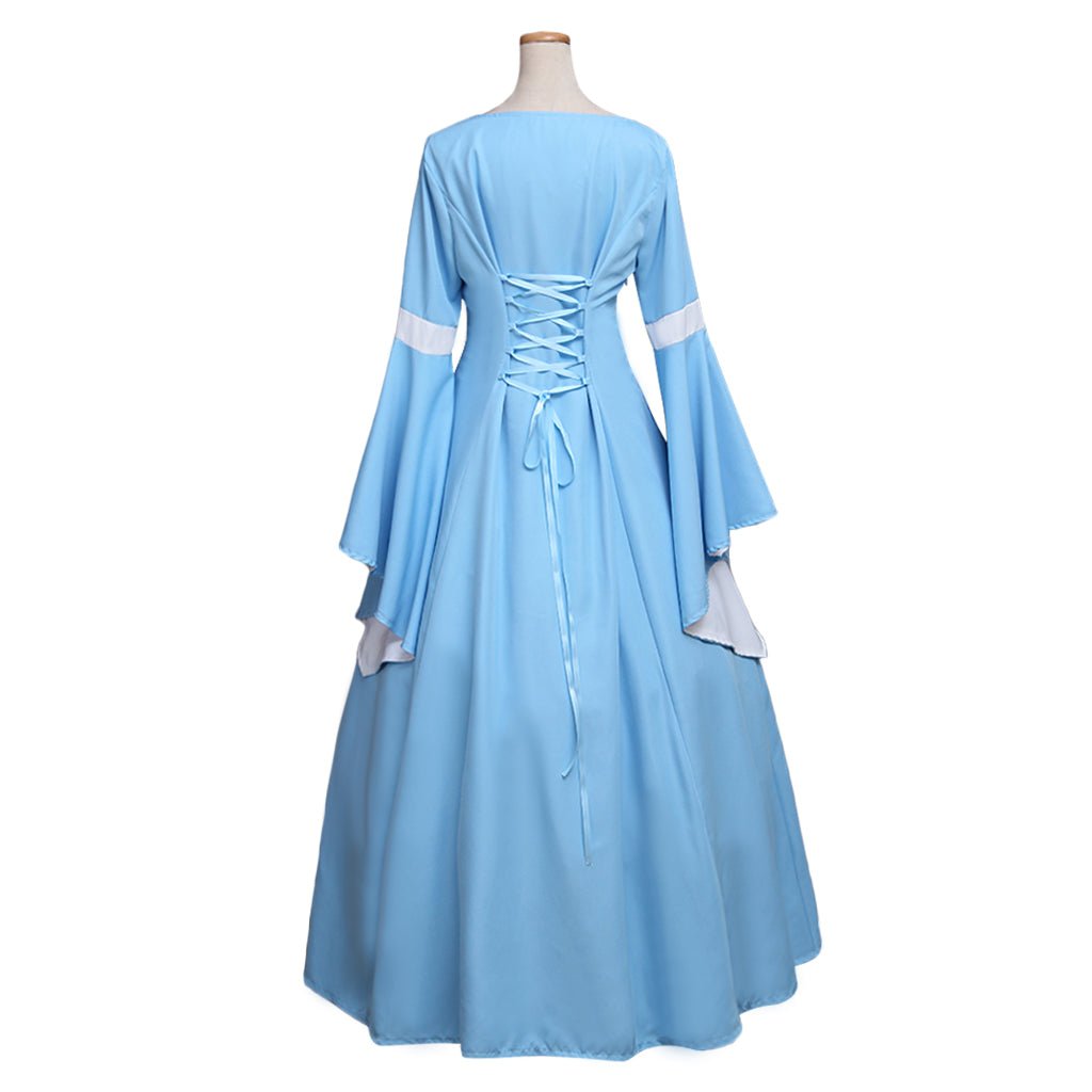 Costumes Médiévaux Pour Femmes Robe Longue Renaissance Victorienne Gothique Bleue Vintage Sur Mesure