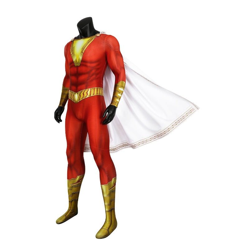 Costume Cosplay Shazam Billy Batson Captain Marvel Combinaison Zentai Serrée