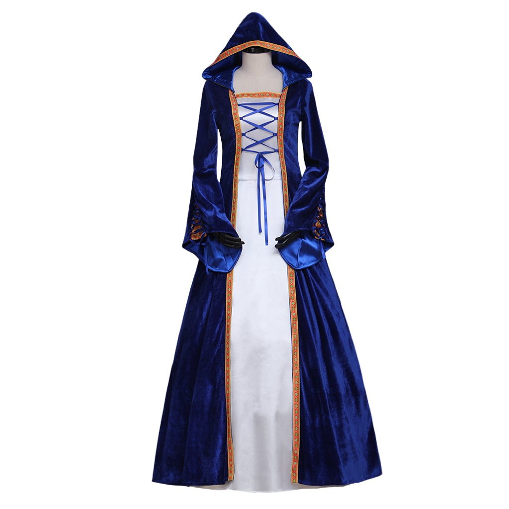 Robe Princesse Médiévale Retro Sud Costume Cosplay Noble Femme avec Manches Cloches