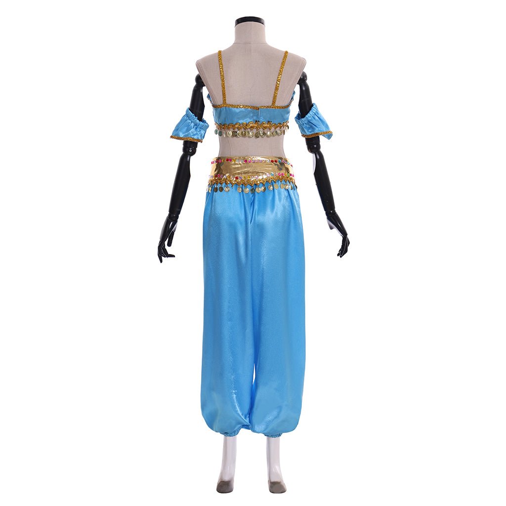 Costume Cosplay Princesse Jasmine avec Cape | Tenue Disney Aladdin pour Halloween et Fêtes à Thème