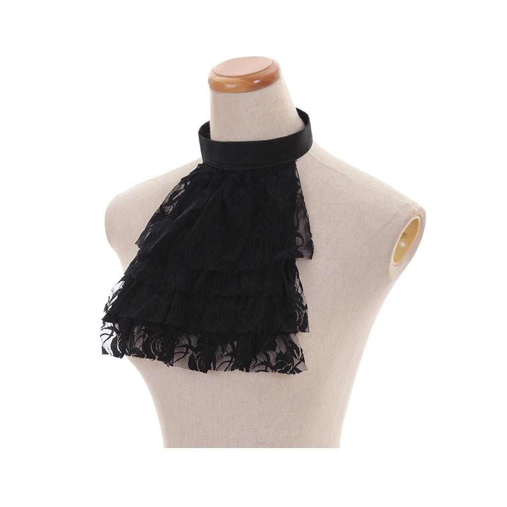 Col détachable en dentelle noire de style victorien pour cosplay, gothique et costumes vintage