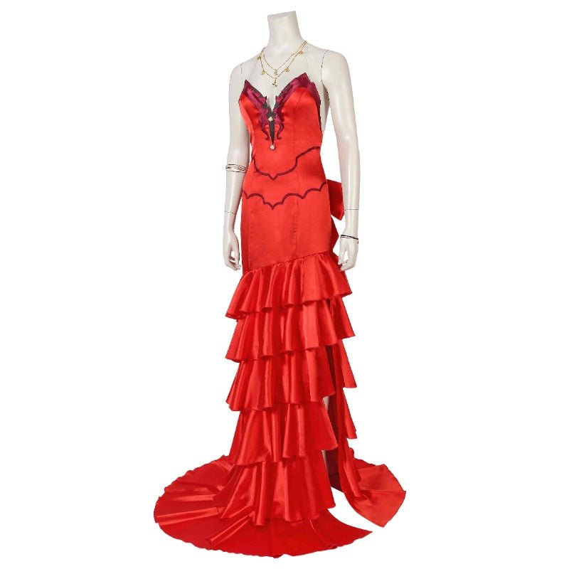 Robe Rouge Sans Bretelles Aerith FF7 Costume Cosplay pour Halloween & Fêtes