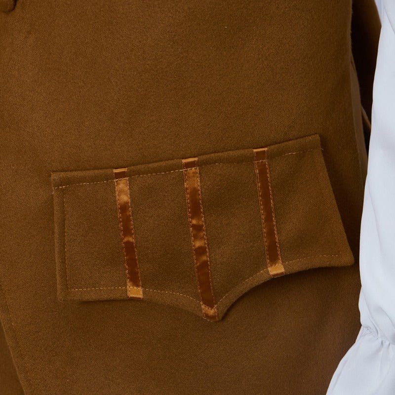Nouveau Manteau Brun du 18e Siècle - Costume Cosplay Style Militaire Colonial Édouardien