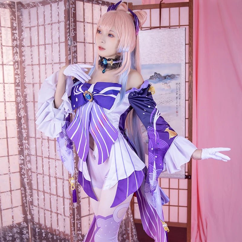 Costume Cosplay Genshin Impact Kokomi Sangonomiya Kokomi Robe Femme Halloween Complet avec Coiffe