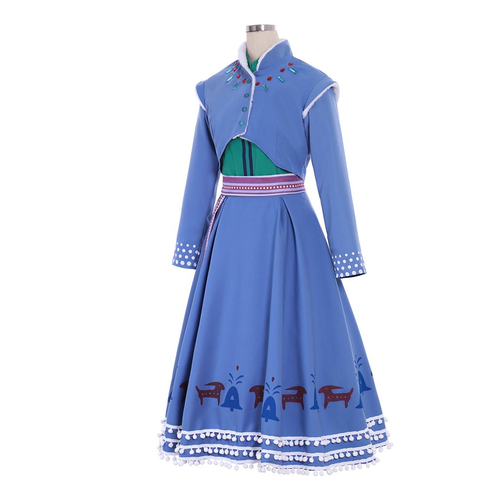 Robe Costume Anna Aventure Glacée | Princesse Disney Cosplay pour Halloween & Fêtes à Thème