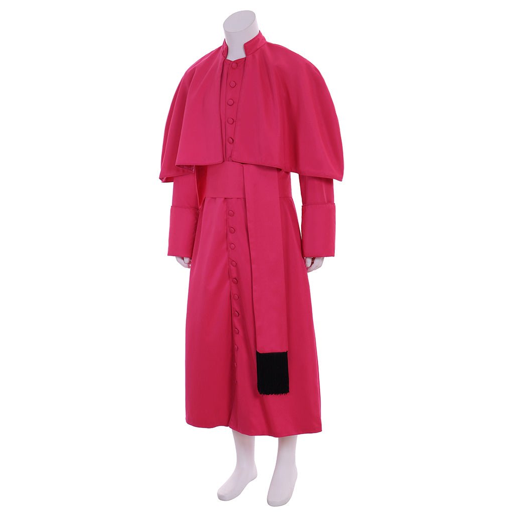 Costume de Soutane Romaine pour Hommes - Robe Cassock Rouge Médiévale avec Ceinture
