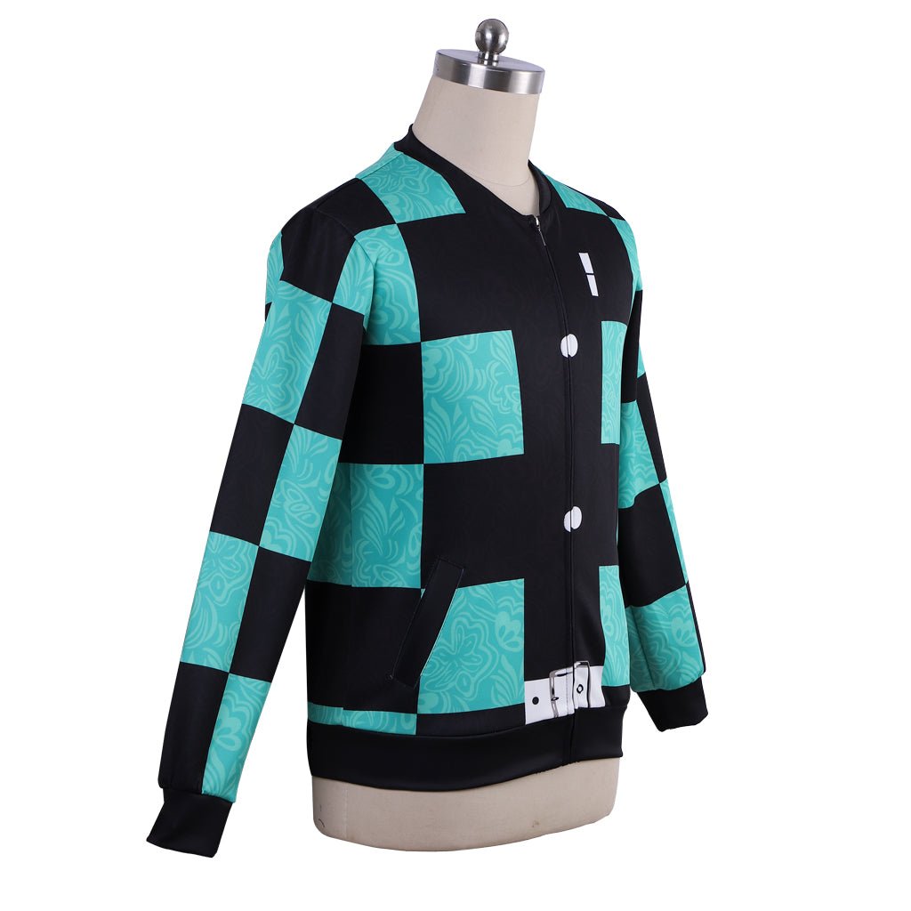 Veste Cosplay Kamado Tanjirou Demon Slayer – Costume Anime Manteau Zippé