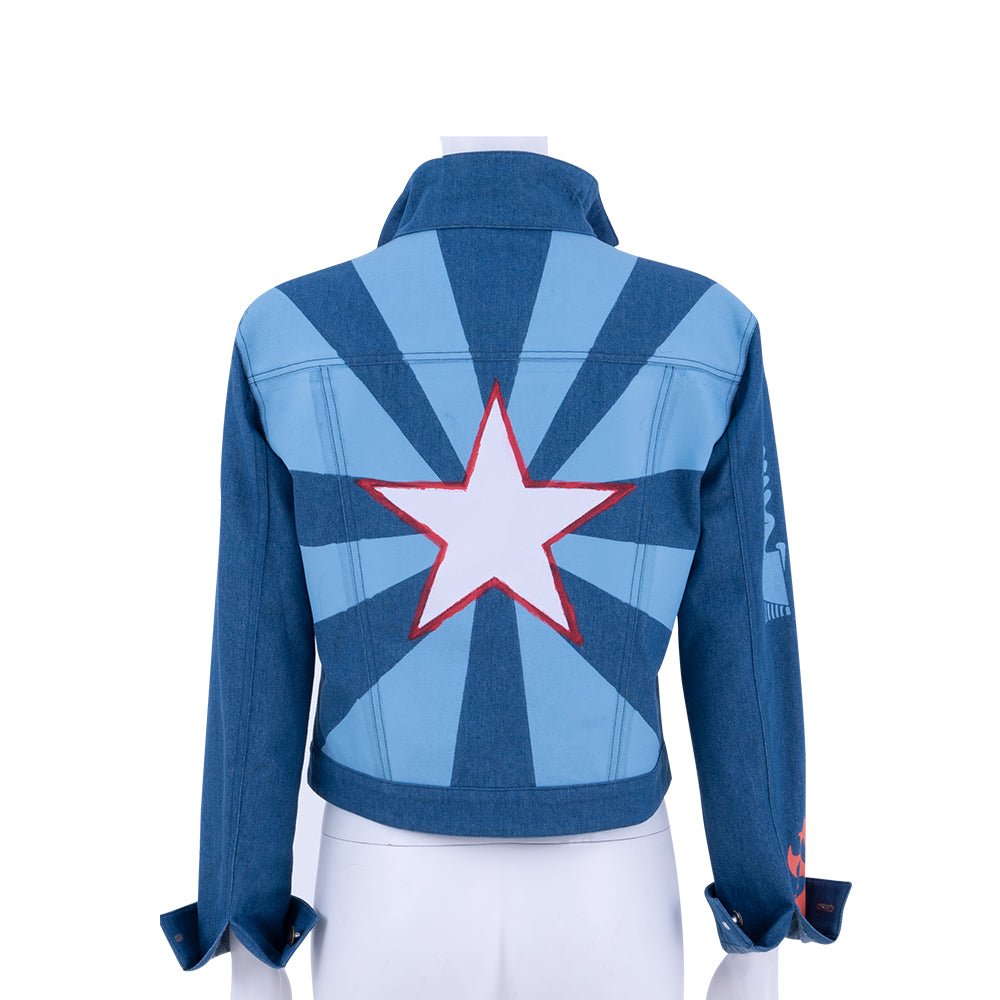 Veste en Denim Miss America Chavez – Costume Cosplay Marvel Multivers, Tenue d'Halloween