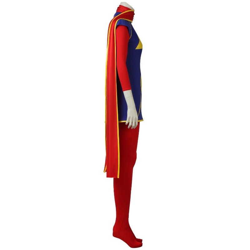 Costume Cosplay Kamala Khan - Combinaison et Cape pour Femmes pour Halloween et Fêtes