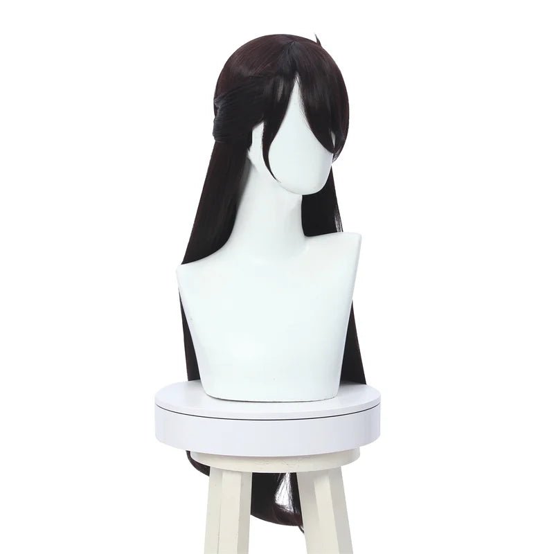Perruque Cosplay Beidou Genshin Impact 80cm Brun Femme - Cheveux Synthétiques Résistants à la Chaleur