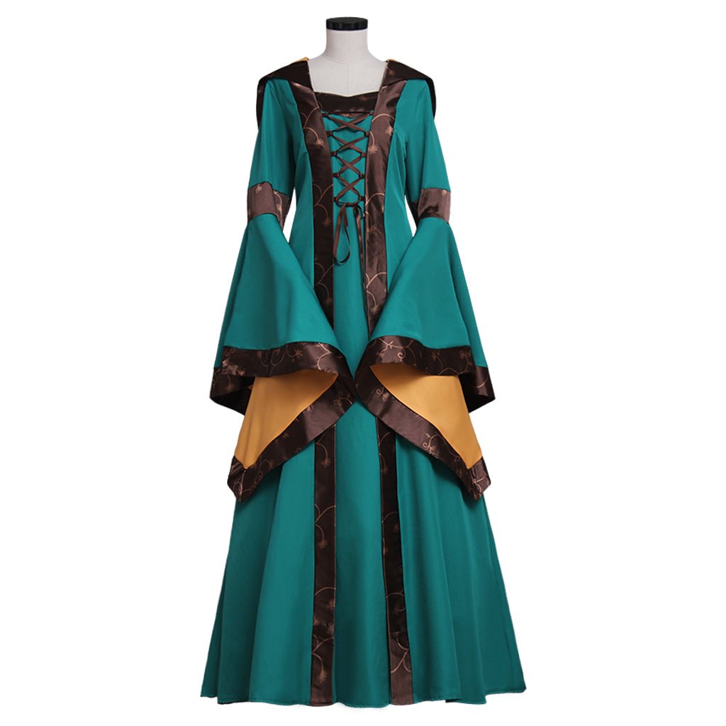 Robe Verte Médiévale Renaissance Victorienne Costume Cosplay Fantaisie pour Femme