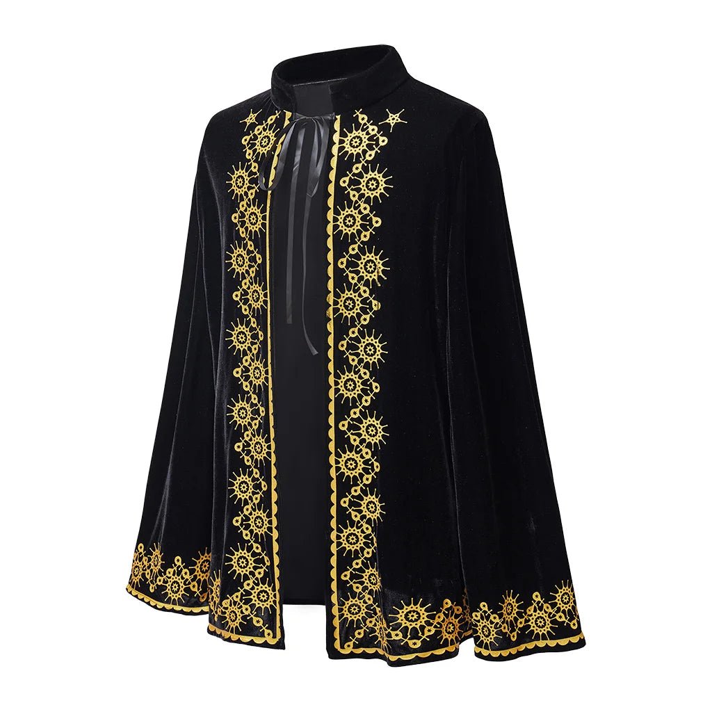 Cape Noire Royale Médiévale pour Cosplay de Roi Prince - Halloween, Carnavals, Festivals